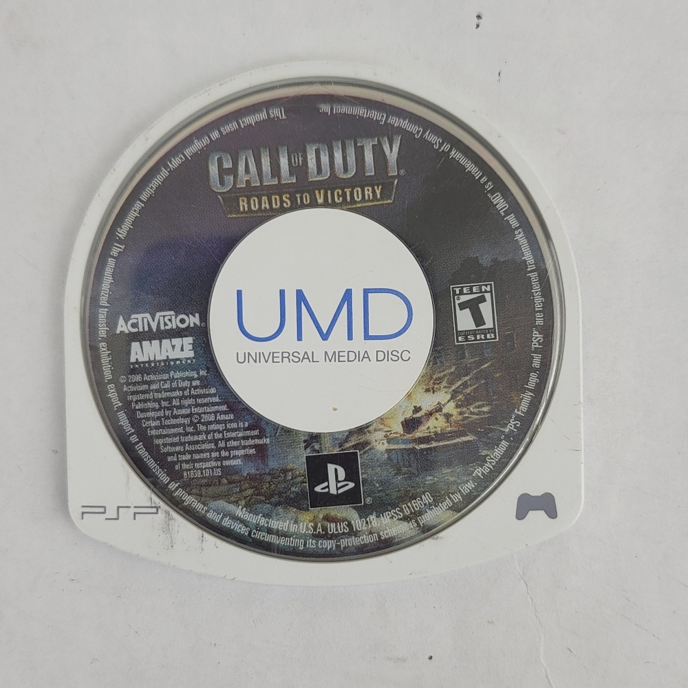Call of Duty: Roads to Victory Sony PSP 2007 Disc Only Tested And Works